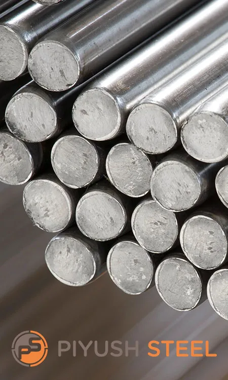 Representative stainless steel round bars shown on the Grade 304 product page